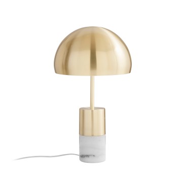 LAMPADA DA TAVOLO IGEA ORO CON MARMO 2XE14 30X30X51,5CM