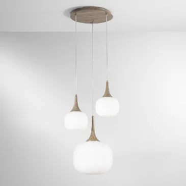 SOSPENSIONE JAIPUR BIANCA/LEGNO 1XE27+2XE14 39X39X150CM