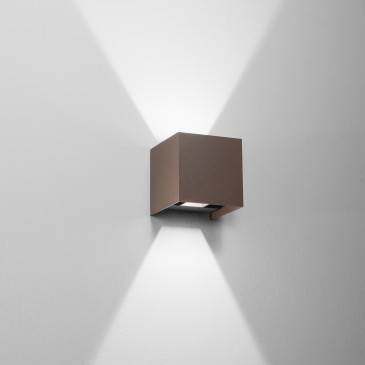 APPLIQUE BIEMISSIONE LED ALFA BRONZO 2X10W 1800LM CCT IP54 12X12X12CM