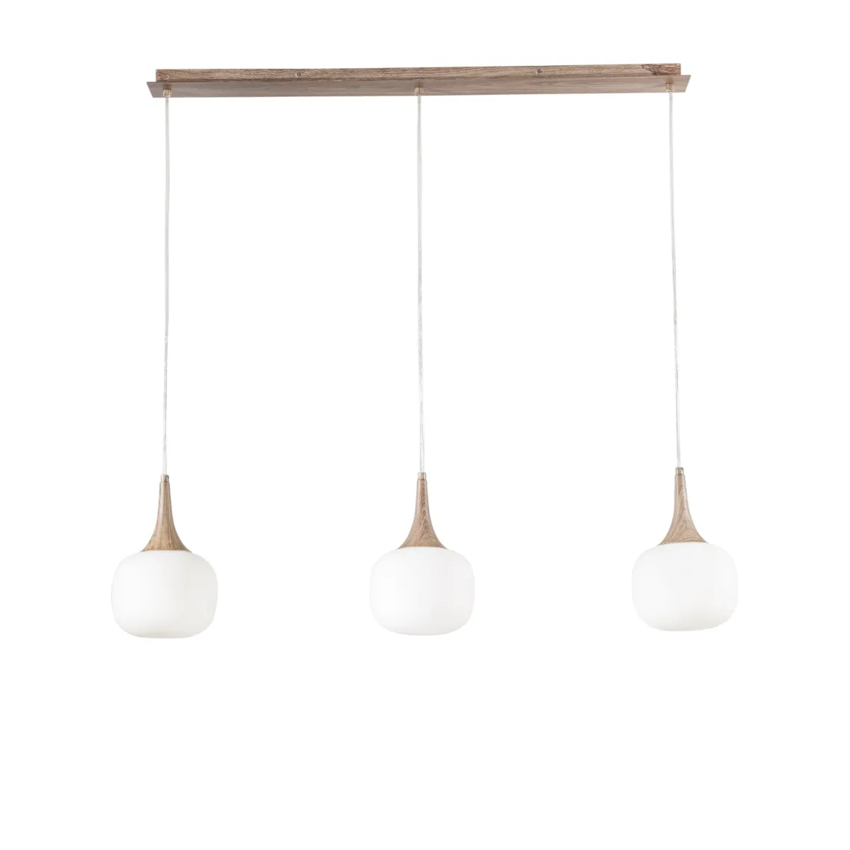 SOSPENSIONE BIANCA/LEGNO 3XE14 97X150CM