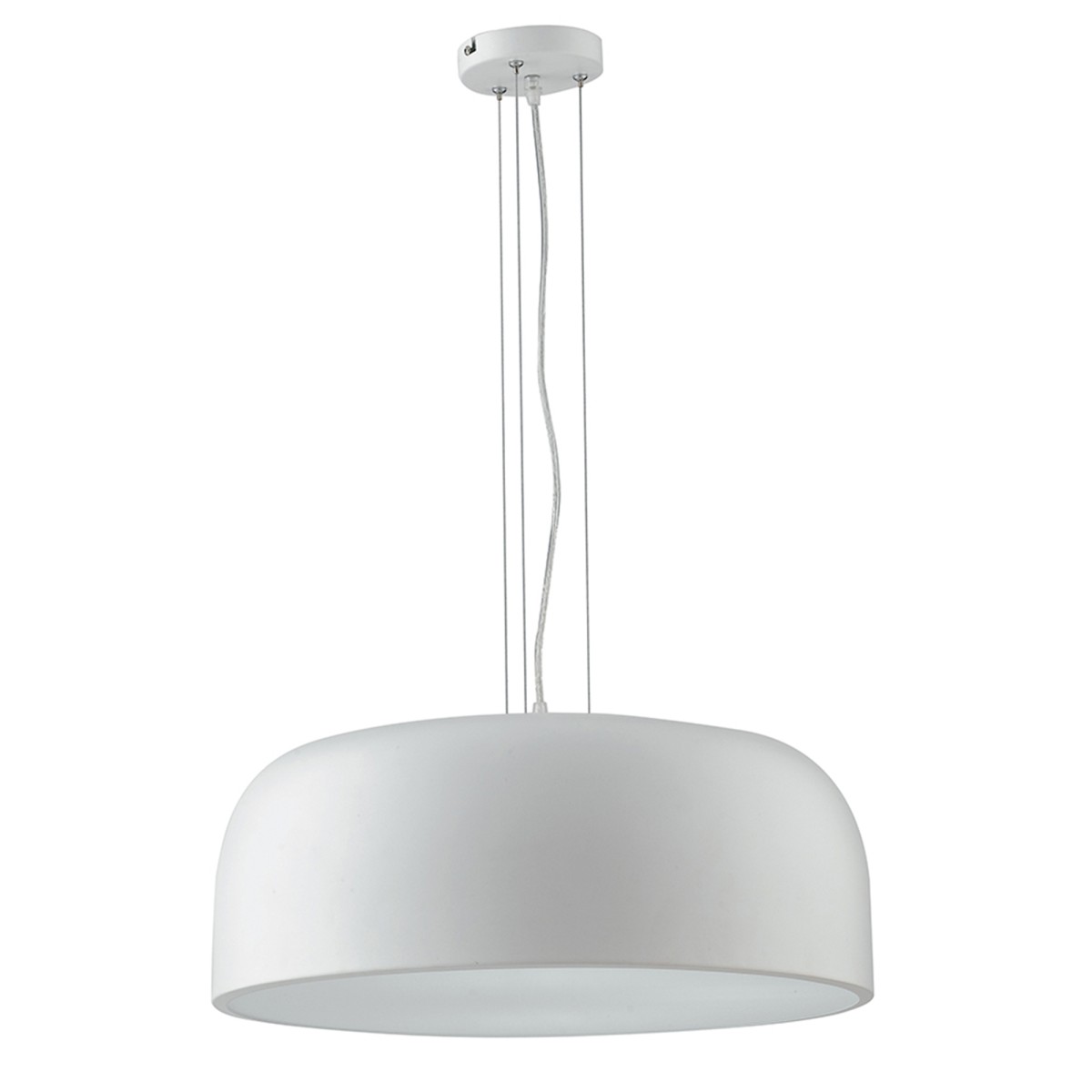 SOSPENSIONE BISTROT BIANCA 4XE27 52X52X22CM