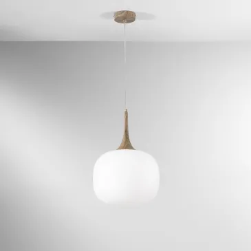 SOSPENSIONE JAIPUR BIANCA/LEGNO 1XE27 30X30X150CM