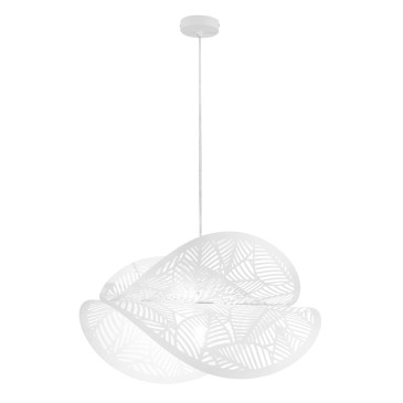 SOSPENSIONE RHEI-LEAF BIANCA DOPPIO DIFFUSORE 1XE27 60X33X150CM