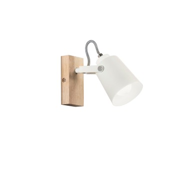 APPLIQUE EDA BIANCA/LEGNO 1XE14 15,9X12,3X13,9CM
