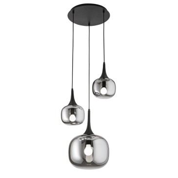 SOSPENSIONE JAIPUR FUME'/NERA 1XE27+2XE14 39X39X150CM