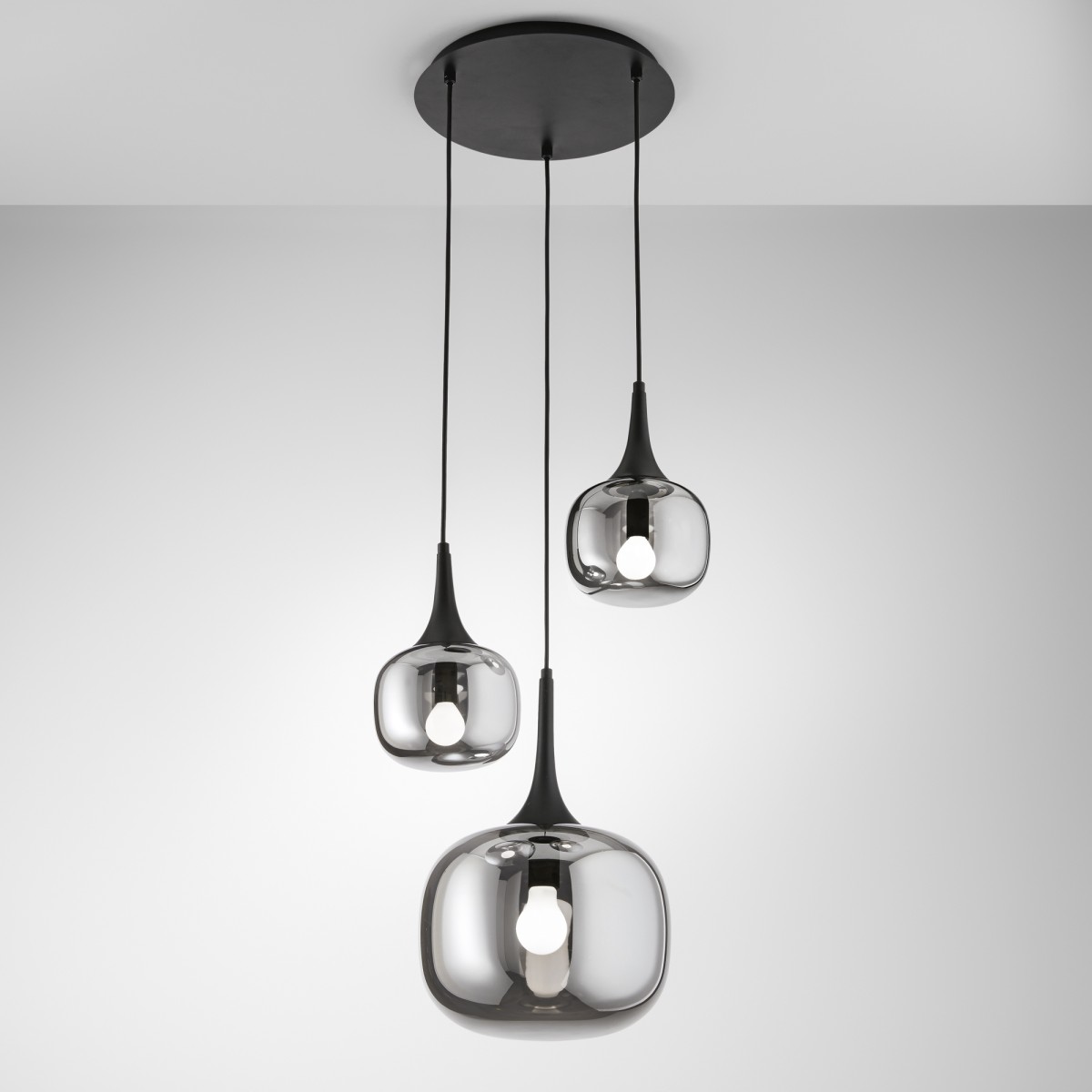 SOSPENSIONE JAIPUR FUME'/NERA 1XE27+2XE14 39X39X150CM