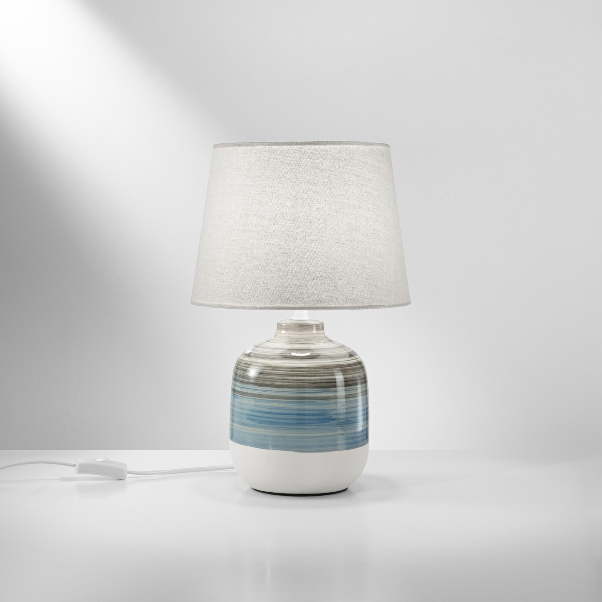 LUME APACHE GRGIO/AZZURRO 1XE27 25X25X39CM