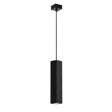 SOSPENSIONE FLUKE QUADRATA NERA 1XGU10 6X6X30CM