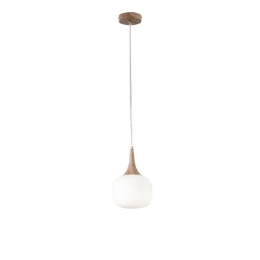 SOSPENSIONE JAIPUR BIANCA/LEGNO 1XE14 17X17X150CM