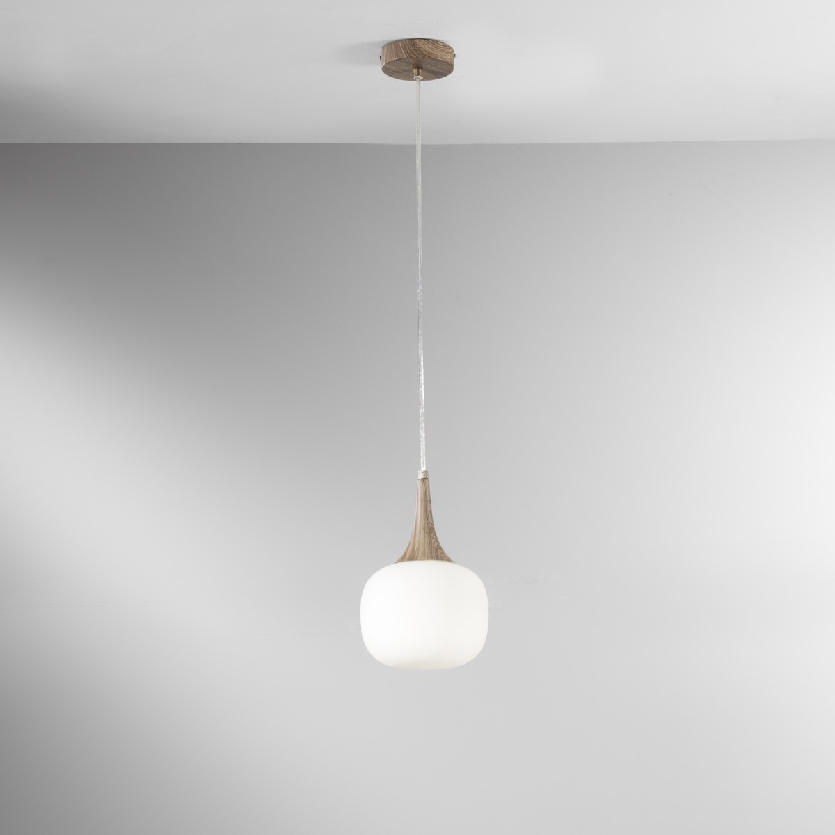 SOSPENSIONE JAIPUR BIANCA/LEGNO 1XE14 17X17X150CM
