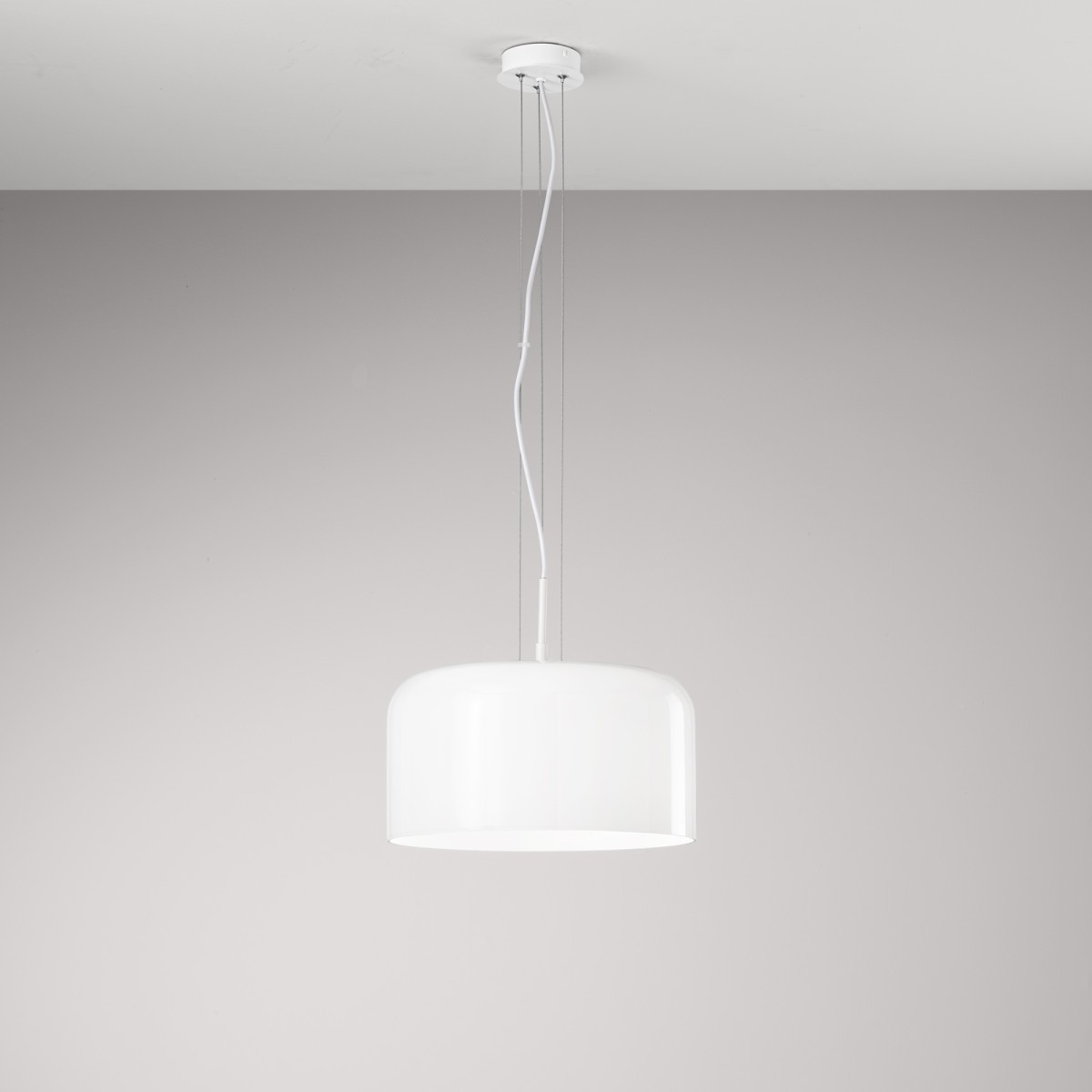 SOSPENSIONE GIBUS BIANCA 1XE27 35X35X150CM