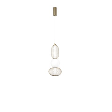 SOSPENSIONE LED INKAS ORO IN VETRO 21W 2460LM CCT 3000/3500/4000K 60X22X22CM
