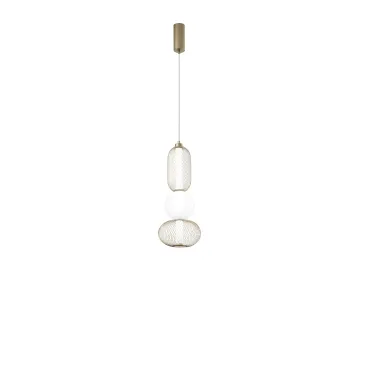SOSPENSIONE LED INKAS ORO IN VETRO 21W 2460LM CCT 3000/3500/4000K 60X22X22CM