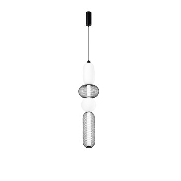SOSPENSIONE LED INKAS NERA IN VETRO 31W 3720LM CCT 3000/3500/4000K 98X22X22CM