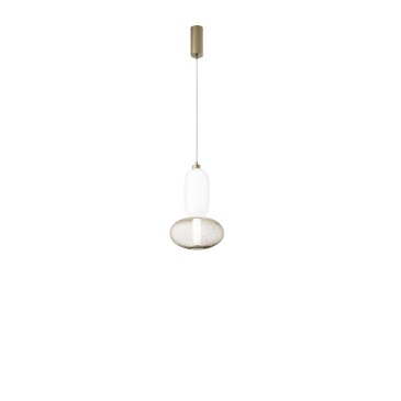 SOSPENSIONE LED INKAS ORO IN VETRO 16W 1860LM CCT 3000/3500/4000K 42X22X22CM