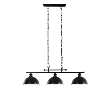 SOSPENSIONE CHARLESTON NERA 3XE27 99X26X120CM