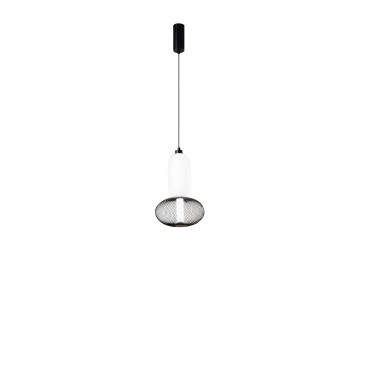 SOSPENSIONE LED INKAS NERA IN VETRO 16W 1860LM CCT 3000/3500/4000K 42X22X22CM