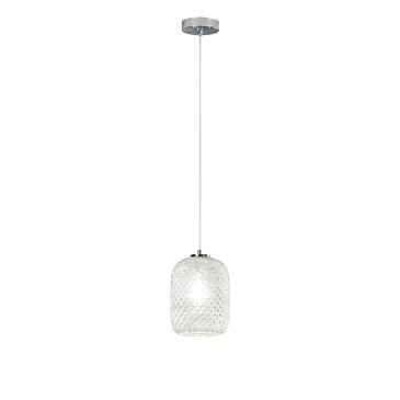 SOSPENSIONE ASHFORD OVALE TRASPARENTE 1XE27 15X150CM