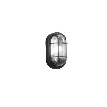 PLAFONIERA TURTLE NERA OVALE 1XE27 IP54 12X10,5X20,5CM