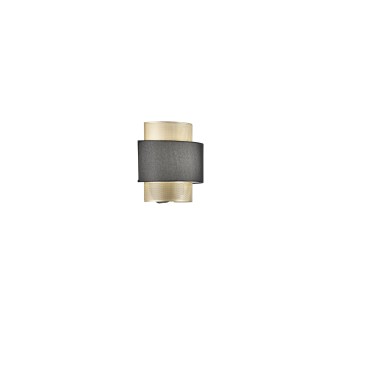 APPLIQUE LOUNGE ORO E NERO IN METALLO 1XE27 25X14X24CM