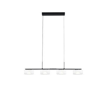 SOSPENSIONE LED EMILY BIANCA QUATTRO PENDENTI IN VETRO+METALLO 30W CCT 2700/3200/4000K 92X12X150CM