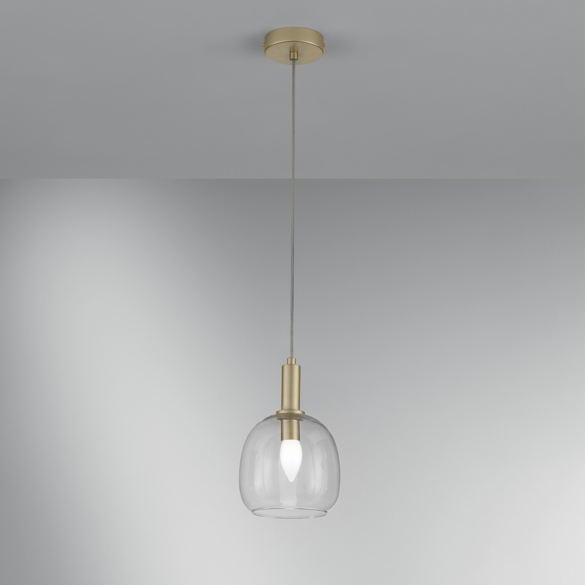 SOSPENSIONE BRANDY ORO 1XE14 16X16X150CM