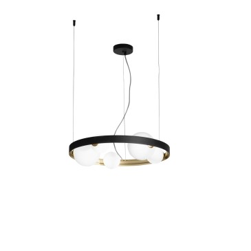 SOSPENSIONE SONETTO NERA/ORO 5XG9 55X12X150CM