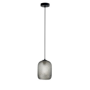 SOSPENSIONE ASHFORD OVALE FUME' 1XE27 15X150CM