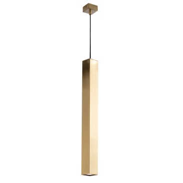 SOSPENSIONE FLUKE QUADRATA ORO 1XGU10 6X6X60CM
