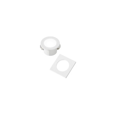 INCASSO LED DAMA BIANCO 3W 300LM 4000K GHIERA QUADRATA E TONDA 4,4X4,4X2,8CM