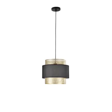 SOSPENSIONE LOUNGE SINGOLO PENDENTE ORO E NERO IN METALLO 1XE27 D35X200CM