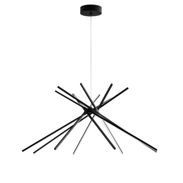 SOSPENSIONE LED SHANGHAI NERA 56W 6560LM 3000K 113X51,5X160CM