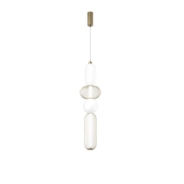 SOSPENSIONE LED INKAS ORO IN VETRO 31W 3720LM CCT 3000/3500/4000K 98X22X22CM