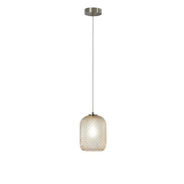 SOSPENSIONE ASHFORD OVALE AMBRA 1XE27 15X150CM