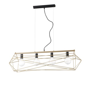 SOSPENSIONE ABRAXAS NERA/ORO 4XE27 106X29,5X150CM