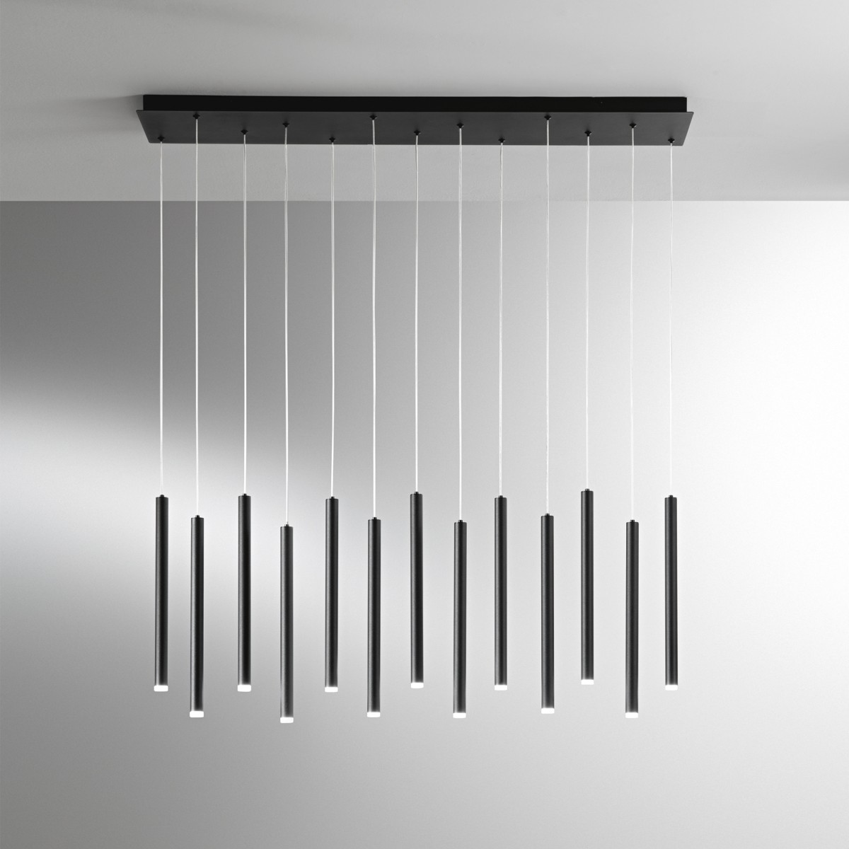 SOSPENSIONE LED PYPE NERA 65W 6110LM CCT 2,5X41X200CM
