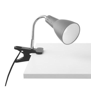 Lampe grise Logiko avec pince 1XE14 11,5 x 7,3 x 36,5 cm