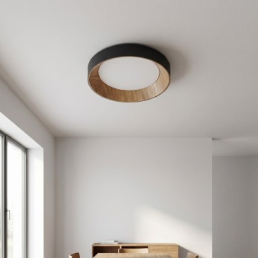 Moderne 23-W-LED-Deckenleuchte in Holzoptik | Mondialshop