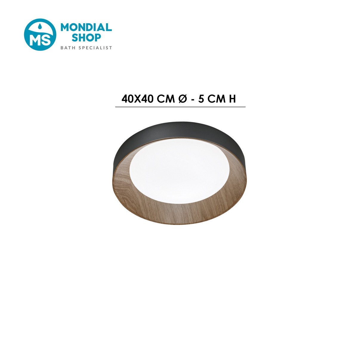Moderne 23-W-LED-Deckenleuchte in Holzoptik | Mondialshop