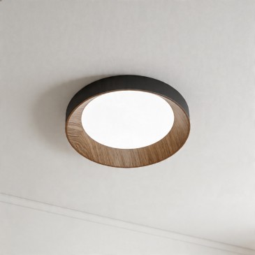 Moderne 23-W-LED-Deckenleuchte in Holzoptik | Mondialshop