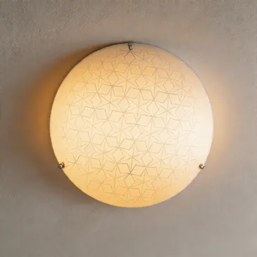 40 cm Glas-Deckenleuchte mit Sternendekoration, 3 x E27-Glühbirnen | Mondialshop