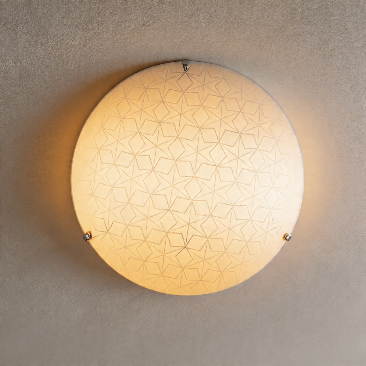 40 cm Glas-Deckenleuchte mit Sternendekoration, 3 x...