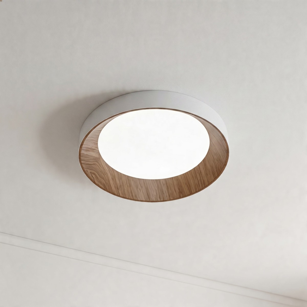 Moderne 23-W-LED-Deckenleuchte in Holzoptik | Mondialshop