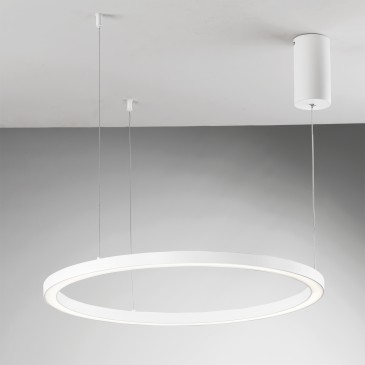 Weiße LED-Hängeleuchte mit...