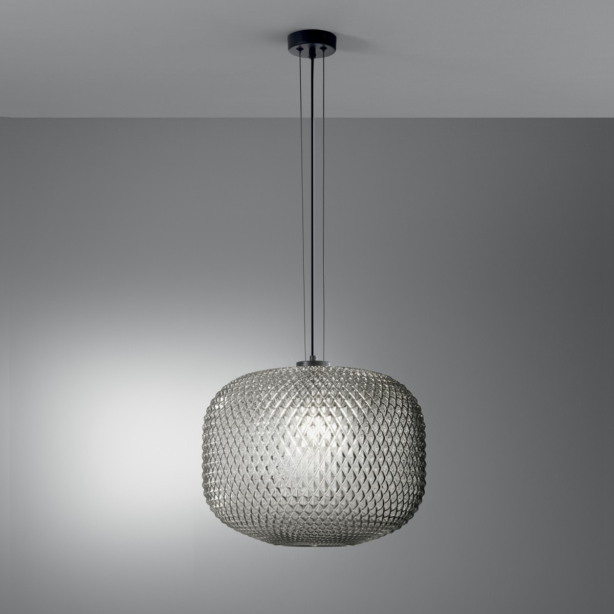 ASHFORD Kugel-Hängeleuchte, Rauchglas 1xE27 40x150cm