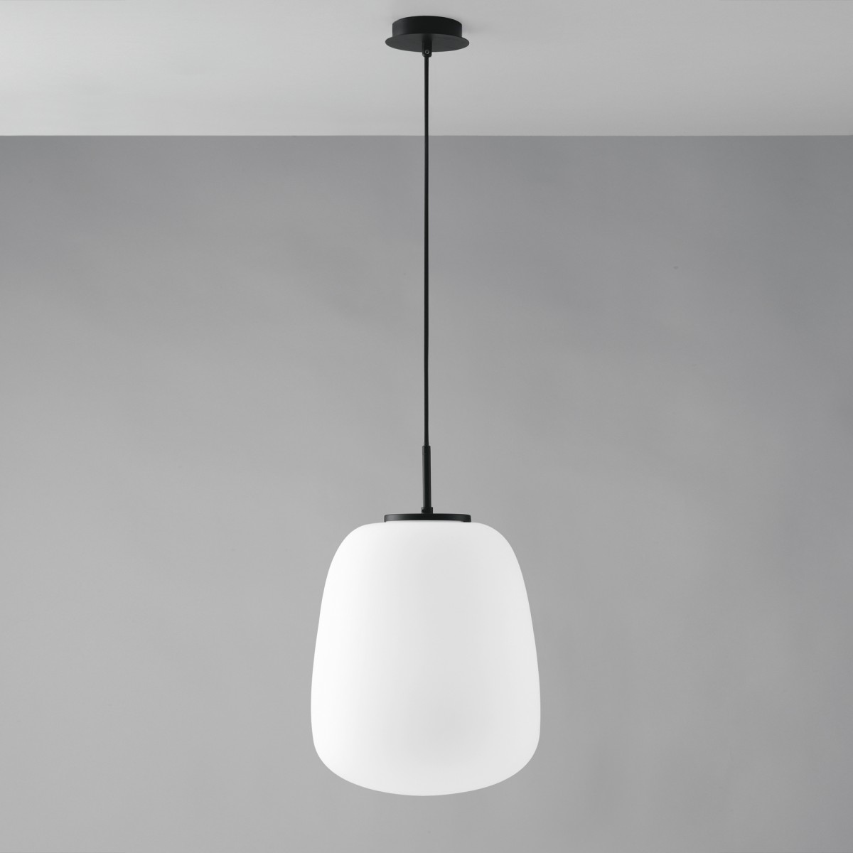 Lampe suspendue ovale en opale blanche, culot E27, 32 x...