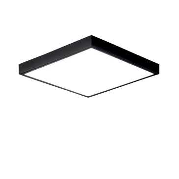 Plafonnier LED carré DOMO noir 24 W 2700 lm 4000 K IP44 24 x 24 x 2,4 cm