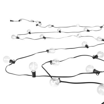 LED-Lichterkette „Picknick Schwarz“ 25 x E12 0,3 W 3000 K IP44 mit Schuko-Stecker 762 cm