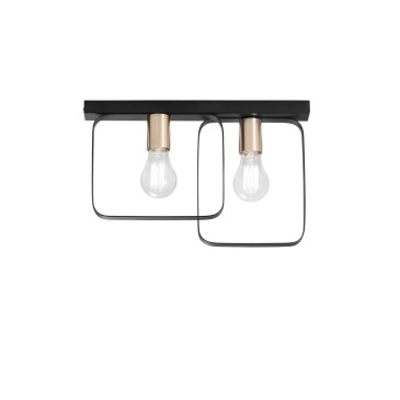 PLAFONIERA SMITH NERA/ORO 2XE27 41,5X5X27CM