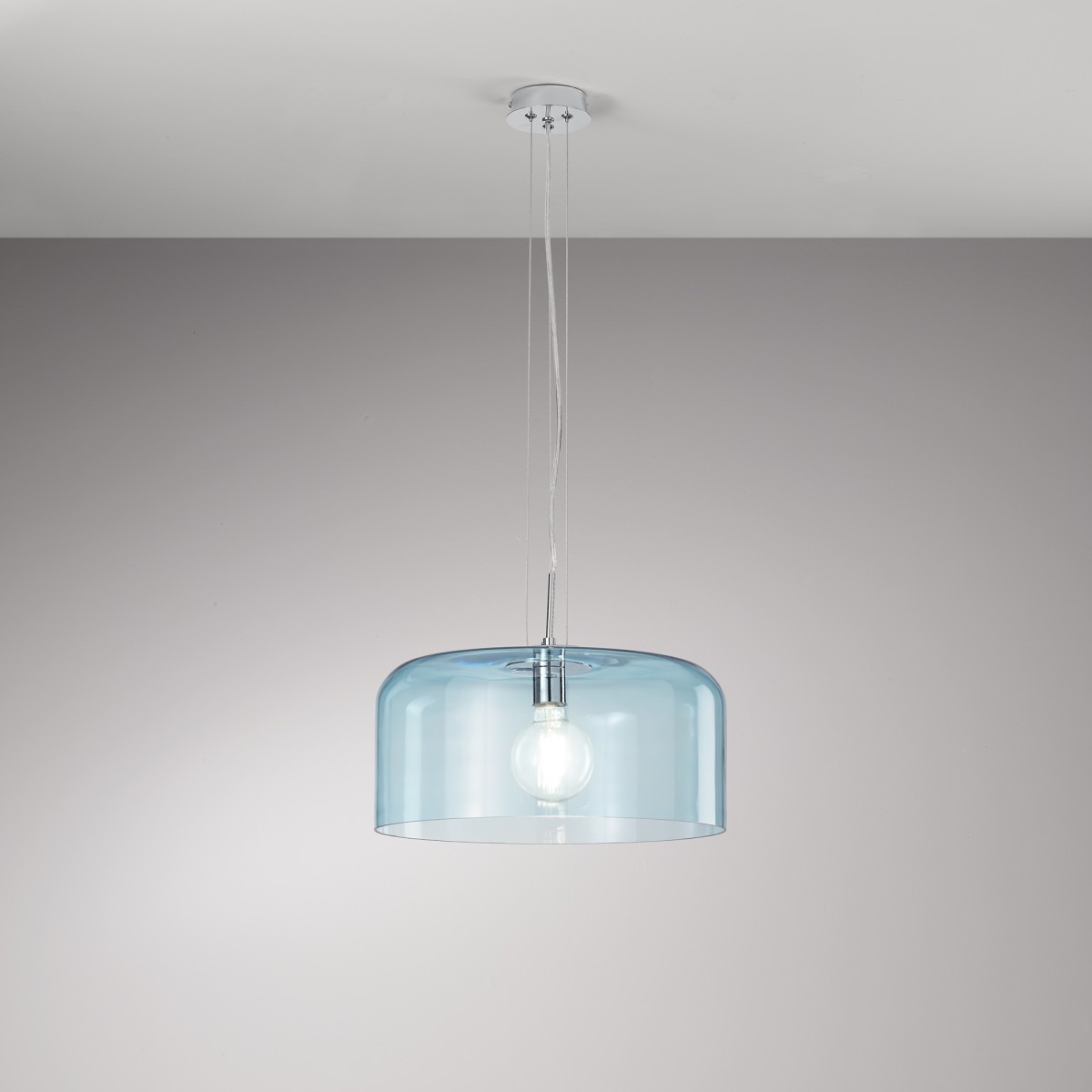 SOSPENSIONE GIBUS TURCHESE 1XE27 40X40X150CM